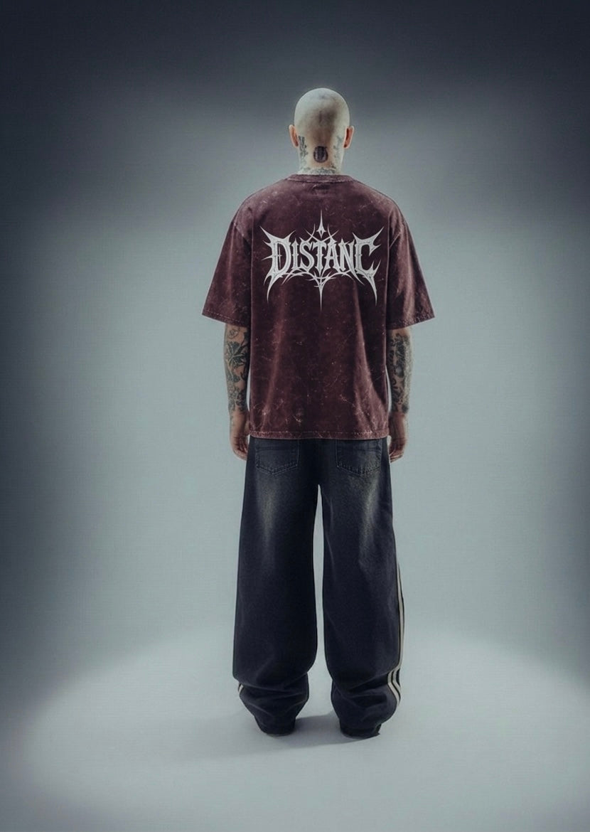 DISTANCE GRAPHIC MINERAL WASH TEE