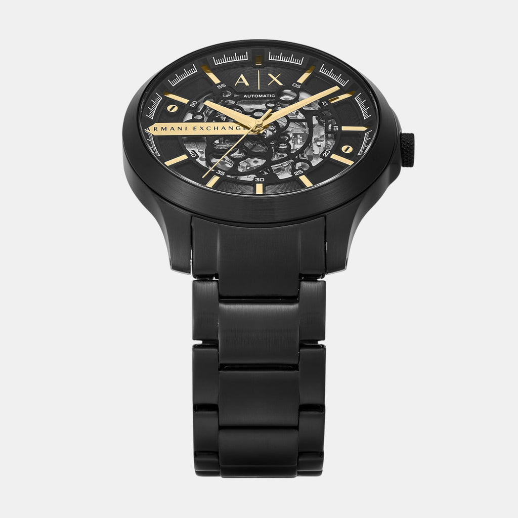 Men Mechanical Black Dial Analog Stainless Steel