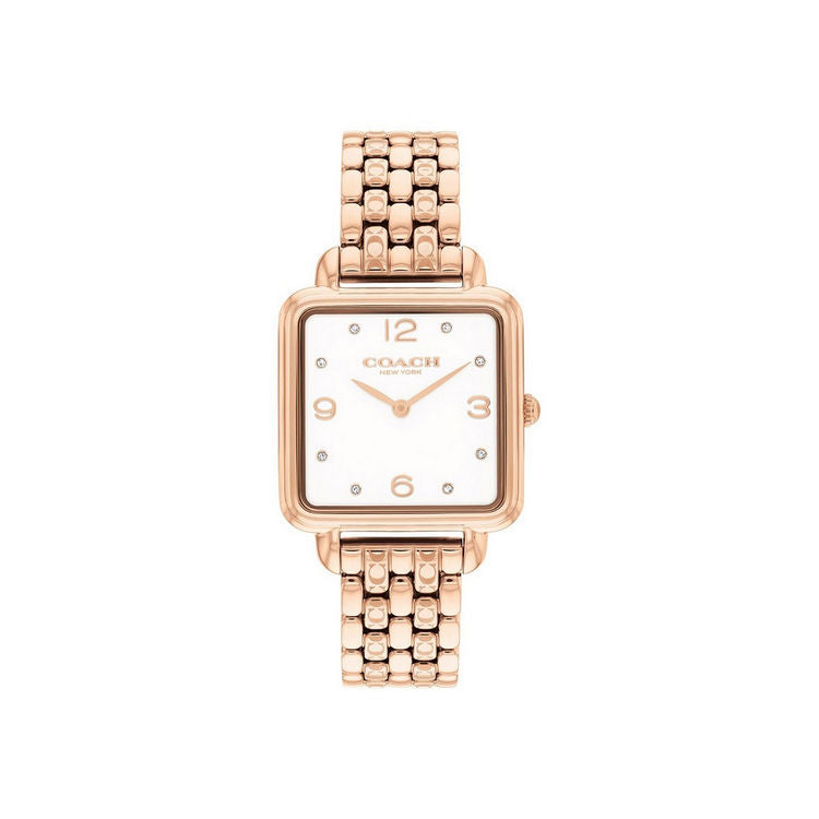 Coach Women Cass White Square Dial Analog Watch