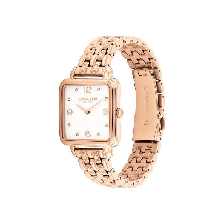 Coach Women Cass White Square Dial Analog Watch