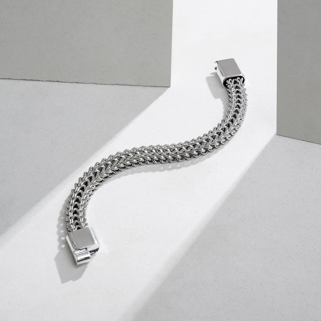 PERSEUS SILVER STAINLESS STEEL CHAIN BRACELET